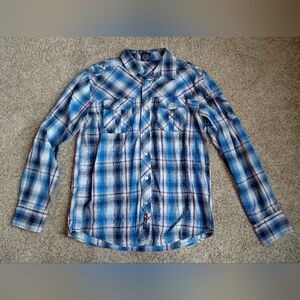 Southpole Button Up Collared PlaidMen's Size Medium